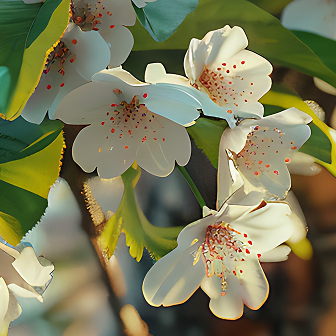 ветка c белыми цветами